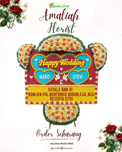 Karangan Papan Bunga Pernikahan di Maasing